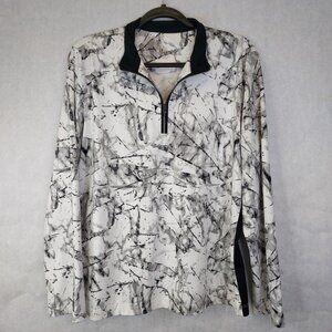 Tail White Label 1/4 Zip Pullover Golf Shirt Womens XL Activewear Stretch Preppy